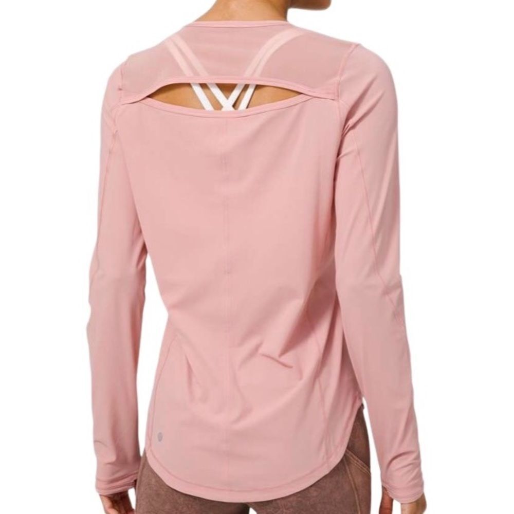 Lululemon Sculpt Long Sleeve Pink Pastel Size 6 UV Protection